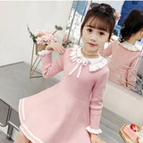 Vestido elegante para niña de algodón de punto premium