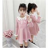 Vestido elegante para niña de algodón de punto premium