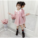 Vestido elegante para niña de algodón de punto premium