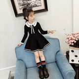 Vestido elegante para niña de algodón de punto premium