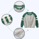Boys' classic varsity cardigan with Straps
