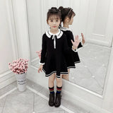 Vestido elegante para niña de algodón de punto premium