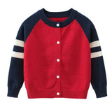 Boys' classic varsity cardigan with Straps