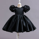 ONEAKIDS Baby & Toddler clothing 12-18M / BLACK Satin Tulle Flower Girls' Dress