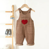 ONEAKIDS Baby & Toddler clothing 12-18M / BROWN Heart Corduroy Unisex Jumpsuit