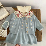 ONEAKIDS Baby & Toddler clothing 2-Piece Daisy Girl Knit Dress & Cardigan Set
