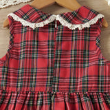 ONEAKIDS Baby & Toddler clothing 2-Piece Red Plaid Holiday Girls' Dress