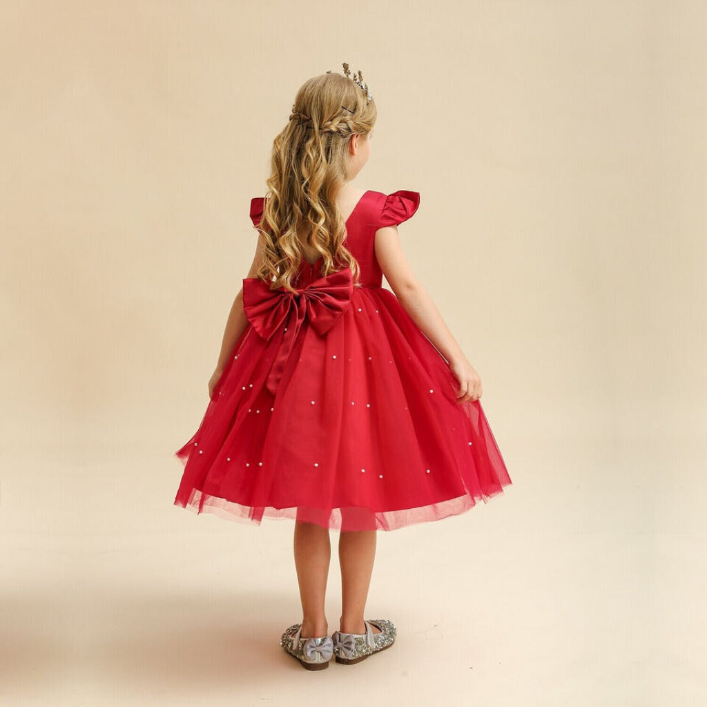 ONEAKIDS Baby & Toddler clothing 2T / RED FLOWER GIRL Dress With a Fluttery Tulle Skirt