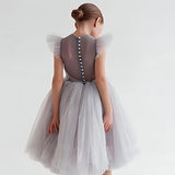 ONEAKIDS Baby & Toddler clothing 3T / GRAY Flower Girl Tulle Girls' Dress