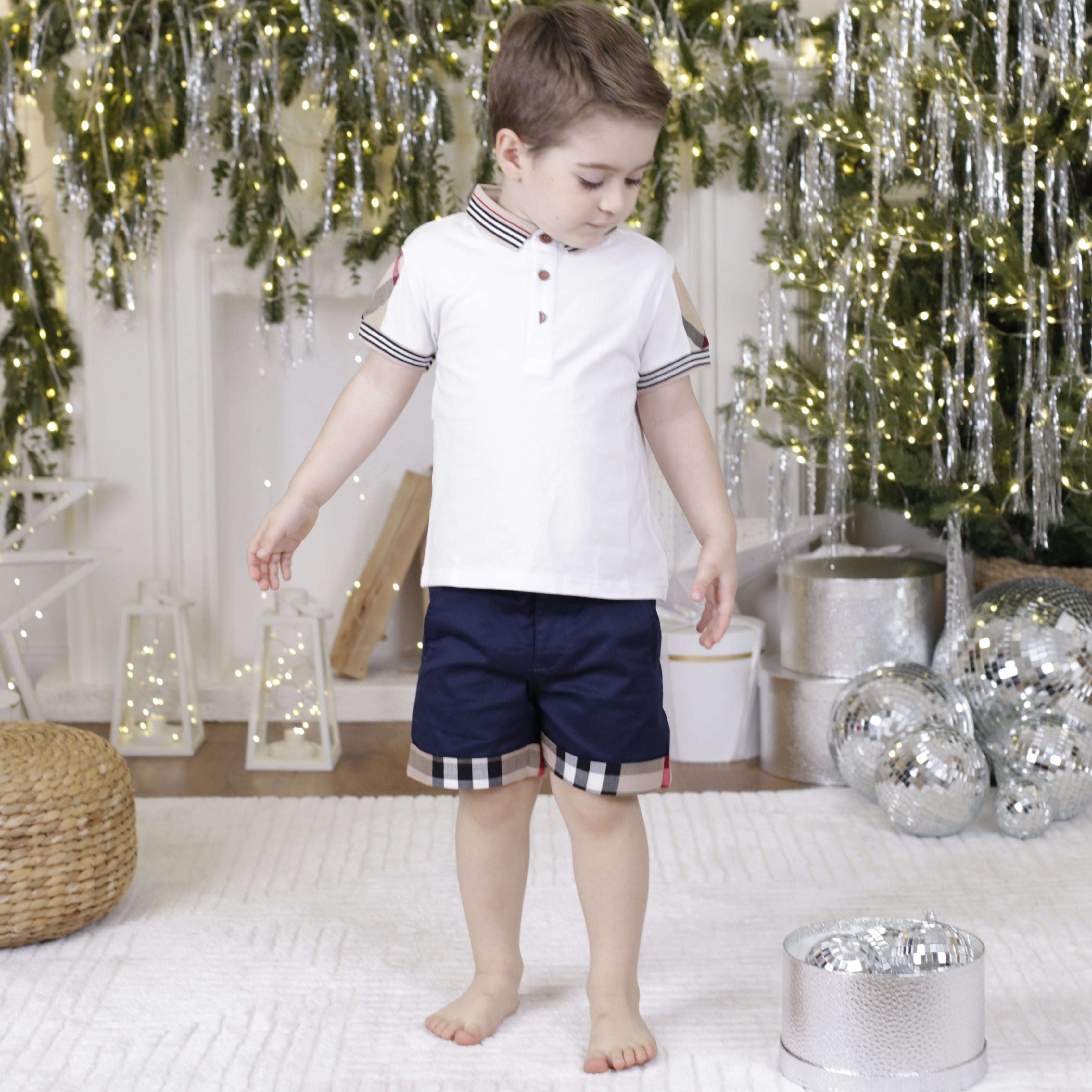 ONEAKIDS Baby & Toddler clothing Boys' Summer White Polo T-Shirt