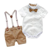 ONEAKIDS Baby & Toddler clothing BROWN / 0-3M Boys' Trendsetter Button-Front Shorts Set