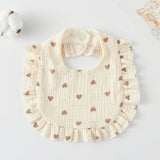 ONEAKIDS Baby & Toddler clothing BROWN HEARTS Boho Muslin Bibs for Baby Girls