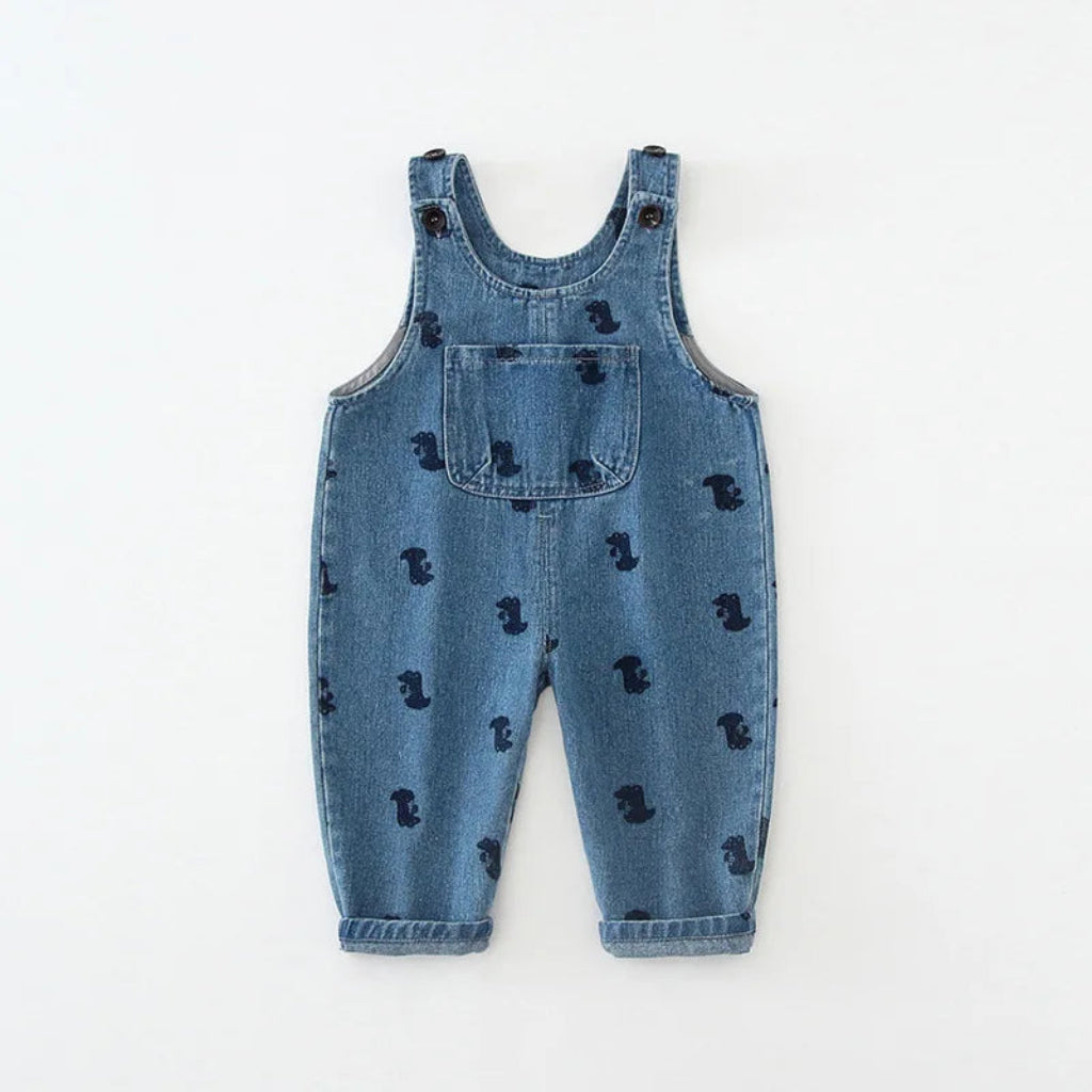 ONEAKIDS Baby & Toddler clothing Denim Dinosaur Unisex Jumpsuit