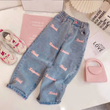 ONEAKIDS Baby & Toddler clothing Girls' Denim Pants and Pink Top Set