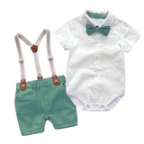 ONEAKIDS Baby & Toddler clothing GREEN / 0-3M Boys' Trendsetter Button-Front Shorts Set