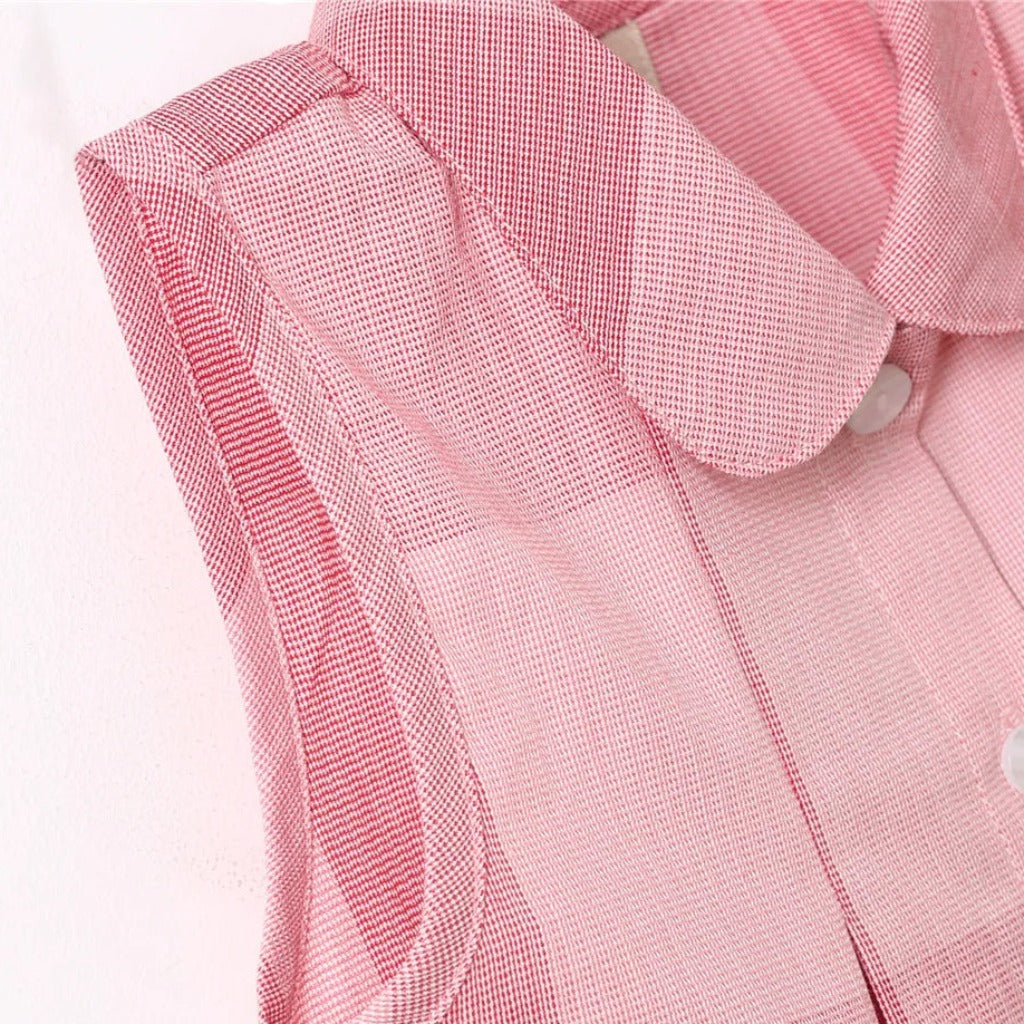 ONEAKIDS Baby & Toddler clothing Pink Plaid Little Girls' Sleeveless Button Down Dress