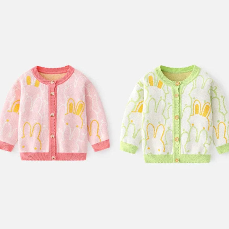 ONEAKIDS Baby & Toddler clothing Rabbit Girls Knit Cotton Cardigan