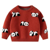 ONEAKIDS Baby & Toddler clothing RED / 12-18M Little Boys' Knit Cotton Panda Sweater / Pullover