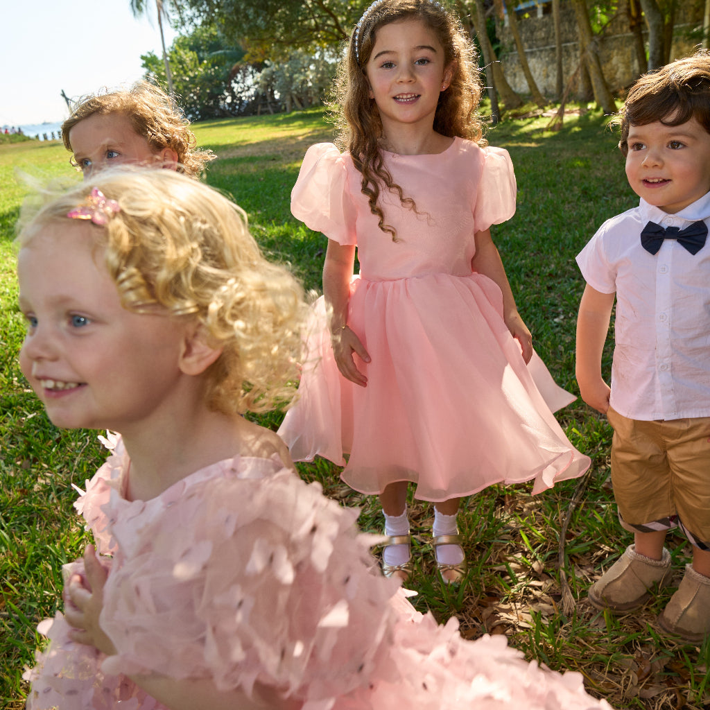 ONEAKIDS Baby & Toddler clothing Satin Tulle Flower Girls' Dress