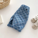 ONEAKIDS Baby & Toddler clothing Unisex Checkered Denim Pants