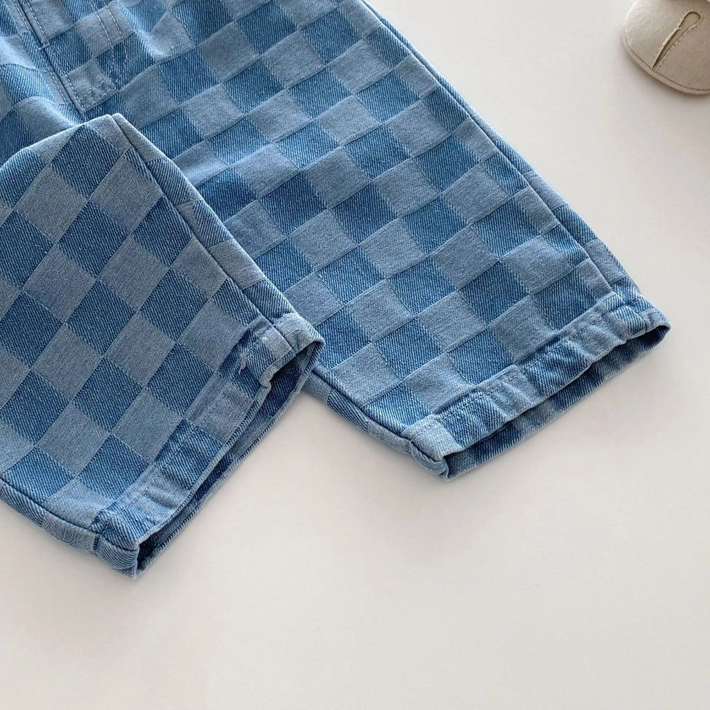 ONEAKIDS Baby & Toddler clothing Unisex Checkered Denim Pants