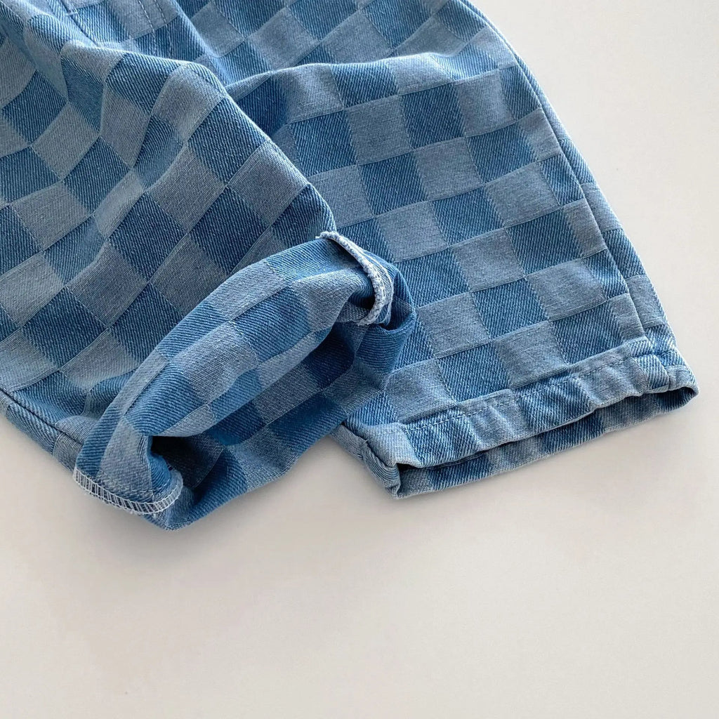 ONEAKIDS Baby & Toddler clothing Unisex Checkered Denim Pants