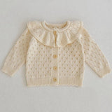 ONEAKIDS Baby & Toddler clothing WHITE / 3-6M Retro Girls' Knit Cotton Cardigan