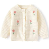 ONEAKIDS Baby & Toddler clothing WHITE / 6-12M Flower Baby Girls' Cardigan