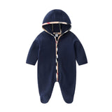 ONEAKIDS Baby & Toddler Outfits 0-3M / BLUE Baby Zipper Hooded Jumpsuit