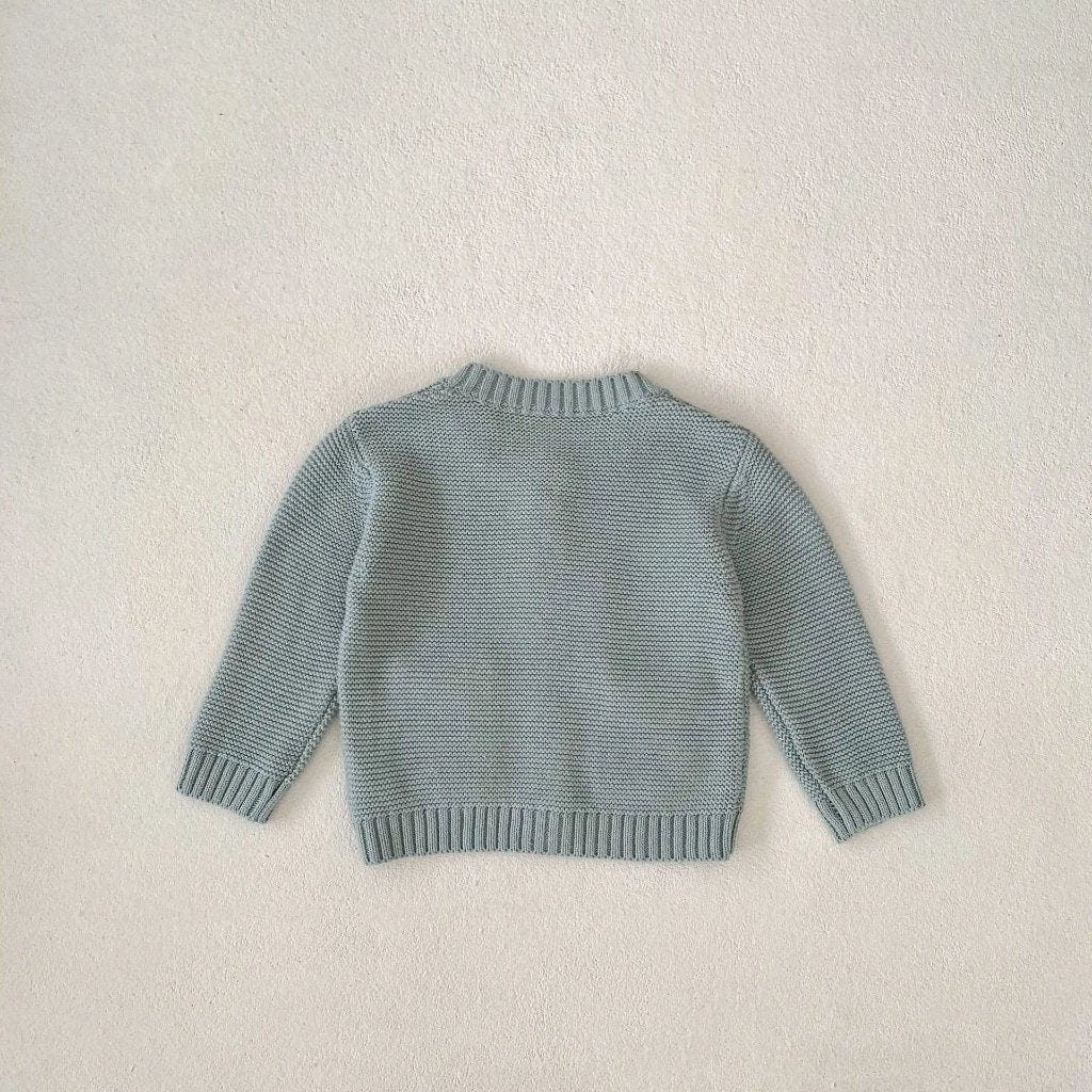 ONEAKIDS Baby & Toddler Outfits 100% Knit Cotton Sage Blue Little girls' Cardigan