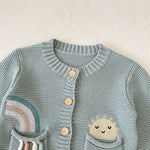 ONEAKIDS Baby & Toddler Outfits 100% Knit Cotton Sage Blue Little girls' Cardigan