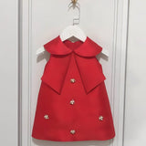 ONEAKIDS Baby & Toddler Outfits 12-18M / RED / SHORT SLEEVE Festive Party Girl Dress with Charms
