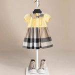 ONEAKIDS Baby & Toddler Outfits 12-18M / YELLOW Cannes Beige Plaid Girls' Dress