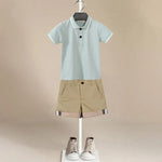 ONEAKIDS Baby & Toddler Outfits 2T / BEIGE Sage Blue Top & Bottom Boys' Set