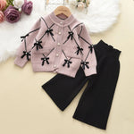 ONEAKIDS Baby & Toddler Outfits 2T / PINK Knit Cotton Girls' Set with Pearls