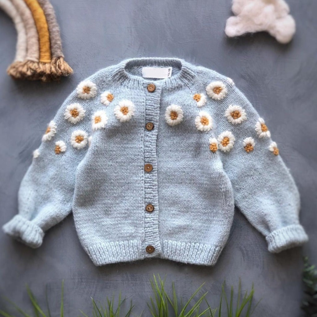 ONEAKIDS Baby & Toddler Outfits 3-6M / BLUE Daisy Little Girls' Knitted Cardigan