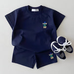 ONEAKIDS Baby & Toddler Outfits 6-12M / BLUE LA Bear Shorts & T-Shirt Unisex Matching Set