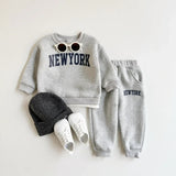 ONEAKIDS Baby & Toddler Outfits 6-12M / GRAY NYC Unisex Matching Top & Bottom Set