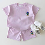 ONEAKIDS Baby & Toddler Outfits 6-12M / PURPLE LA Bear Shorts & T-Shirt Unisex Matching Set