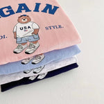 ONEAKIDS Baby & Toddler Outfits AGAIN Bear Unisex T-Shirt and Shorts Sets