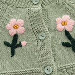 ONEAKIDS Baby & Toddler Outfits Baby Girls Flower Embroidered Knit Cotton Cardigan