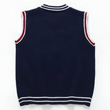 ONEAKIDS Baby & Toddler Outfits Bear Knit Cotton Sleeveless Pullover in Navy Blue