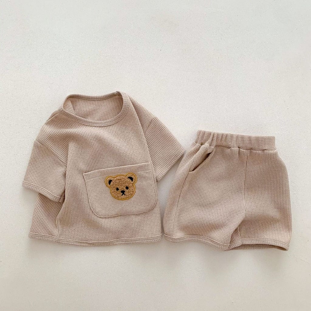ONEAKIDS Baby & Toddler Outfits BEIGE / 3-6M Baby And Toddler 2-Piece Soft Cotton Bear Set