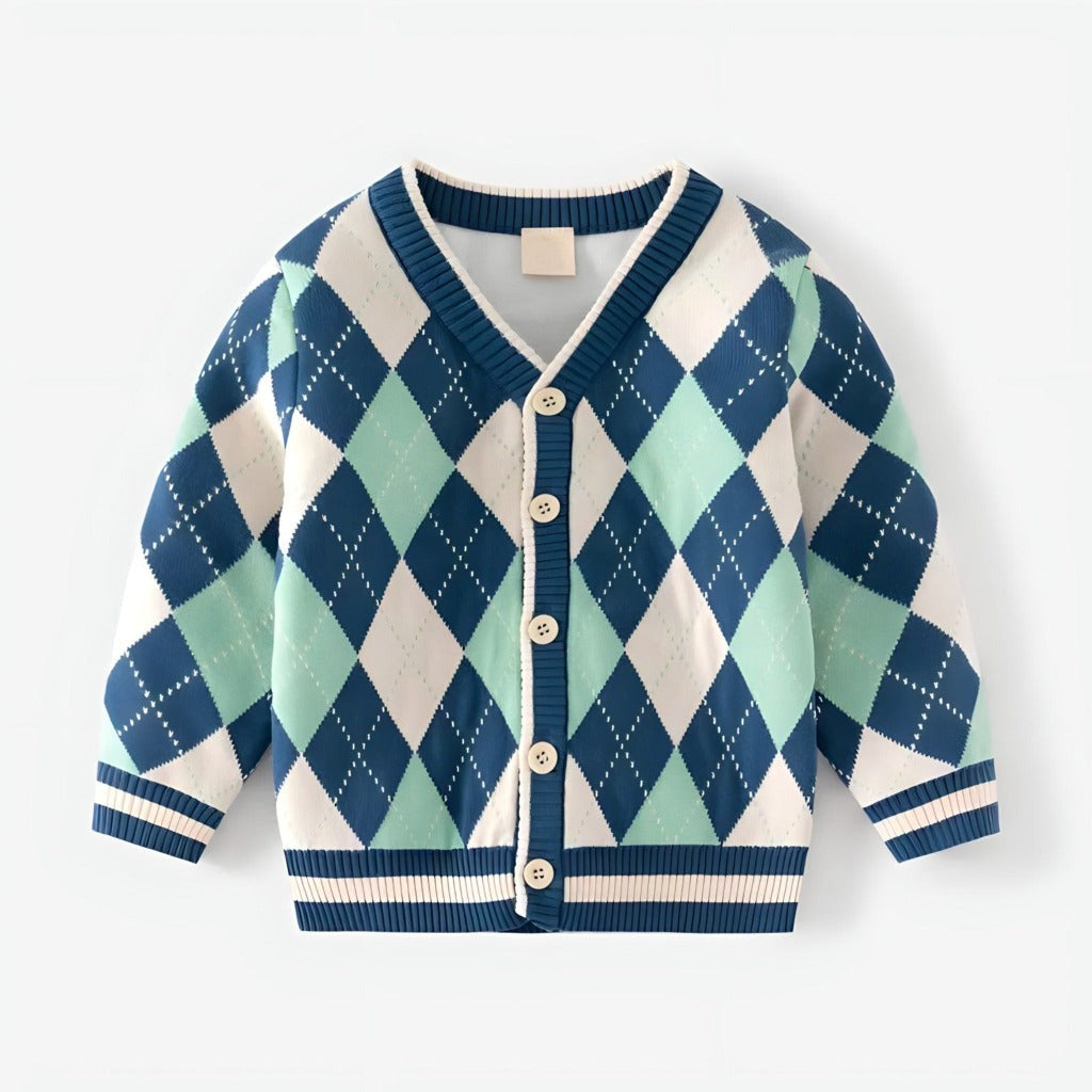 ONEAKIDS Baby & Toddler Outfits BLUE / 18-24M Boy's Argyle Cardigan