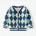 ONEAKIDS Baby & Toddler Outfits BLUE / 18-24M Boy's Argyle Cardigan