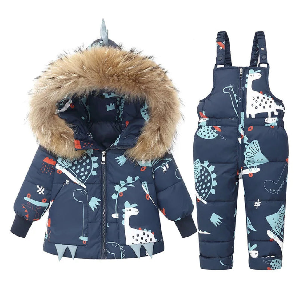ONEAKIDS Baby & Toddler Outfits BLUE / 2T Unisex Dino Theme Ski-Wear for Kids