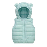 ONEAKIDS Baby & Toddler Outfits CYAN / 12-18M Kids' Unisex Bear Sleeveless Puffer Vest