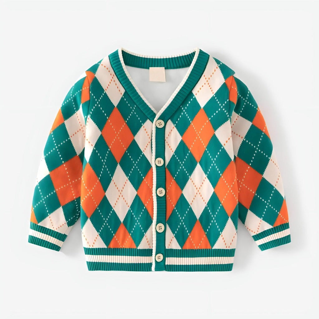 ONEAKIDS Baby & Toddler Outfits GREEN / 18-24M Boy's Argyle Cardigan