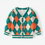 ONEAKIDS Baby & Toddler Outfits GREEN / 18-24M Boy's Argyle Cardigan