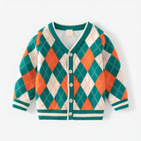 ONEAKIDS Baby & Toddler Outfits GREEN / 18-24M Boy's Argyle Cardigan